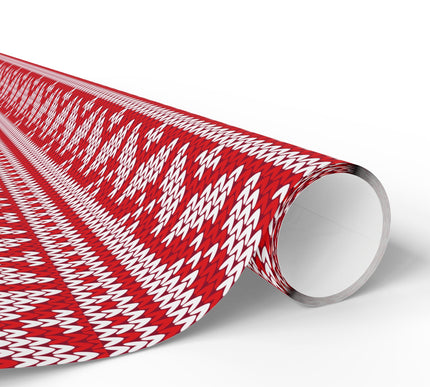 Frostreign – Nordic Arrows Knit Red & White Wrapping Paper
