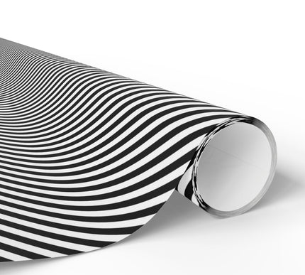 Monochrome Stripes - Classic Black and White Diagonal Stripe Wrapping Paper