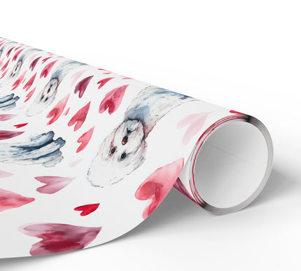 Alpineheart Comfort – Bernese Mountain Dog watercolor hearts wrapping paper