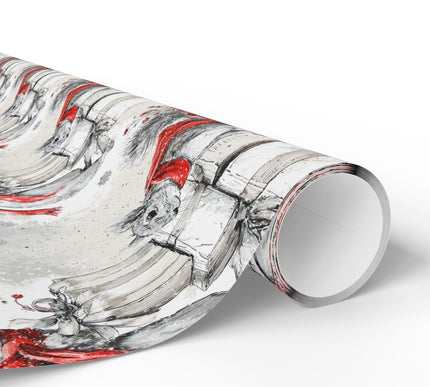 Berrisquirrel – Festive Squirrel with Red Scarf Wrapping Paper