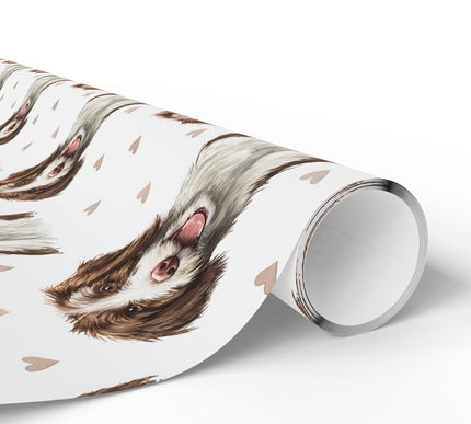 Mochapaw Bliss – Barbet watercolor hearts wrapping paper