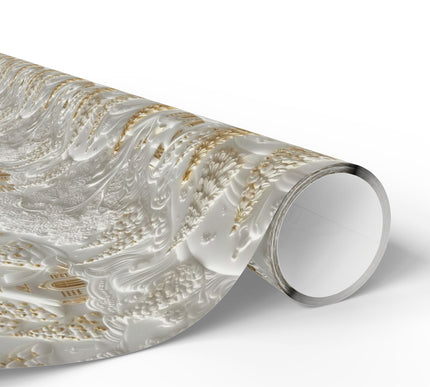 Gilded Winter Hamlet - Elegant Embossed Effect  Winter Wonderland Gift Wrap