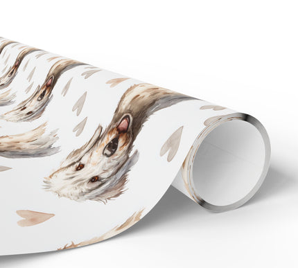 Softcloud Love – Bedlington Terrier watercolor hearts wrapping paper