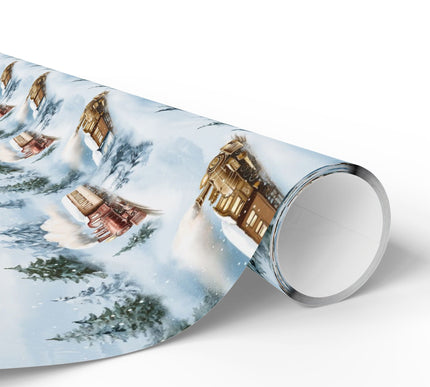 Snowbound Express - Vintage Train Christmas Wrapping Paper