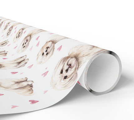 Silkheart Paws – Maltese love watercolor wrapping paper