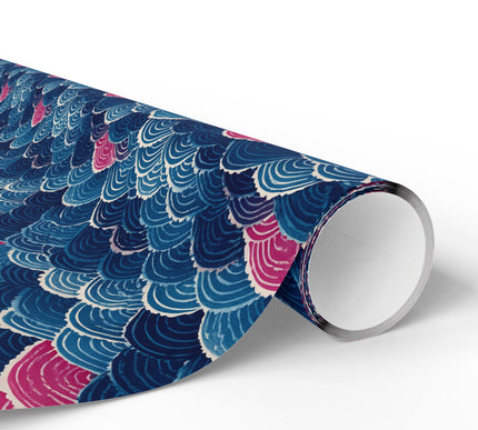 Sakura‑Tide Crest - Japanese Wave Pattern Wrapping Paper