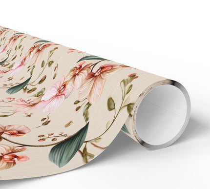 Ivory Bloom - Soft Floral Orchid Gift Wrap Paper