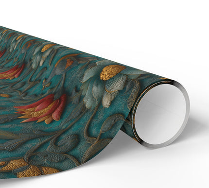 Regal Splendor - Ornate Botanical Bas-Relief Mural Wrapping Paper