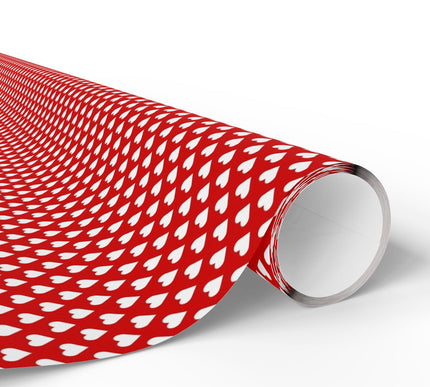 Ruby Serenade - Red Heart Pattern Wrapping Paper