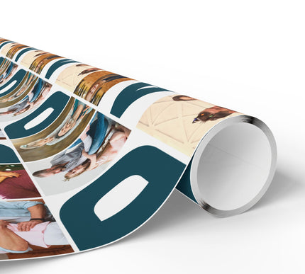 DadGrid – Custom Photo Collage Father’s Day Wrapping Paper - Up to 6 custom photos