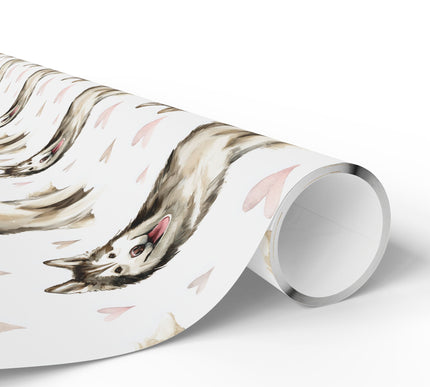 Ivory Snowbond – Romantic Alaskan Malamute Portrait wrapping paper