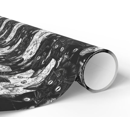 Purrfect Holiday - Black and White Cat Christmas Wrapping Paper