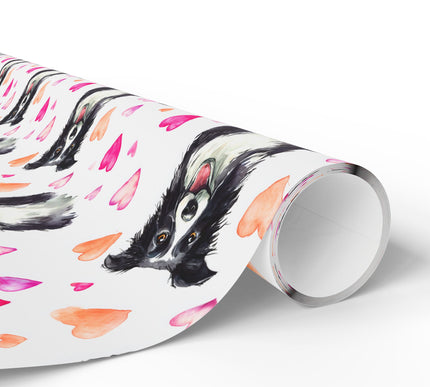Loyal Love – Watercolor Border Collie Dog with Hearts wrapping paper