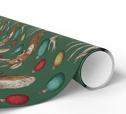 Antlerwish – Vintage Deer & Christmas Ornament Wrapping Paper