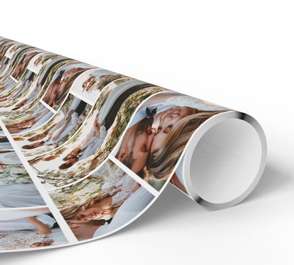 EverVow Collage – Custom Wedding Photo Gift Wrapping Paper for Newlyweds - Up to 8 custom photos