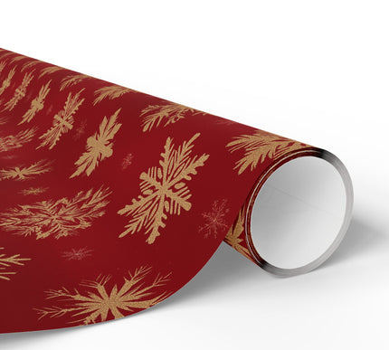SparkFlake – Golden Snowflake Wrapping Paper