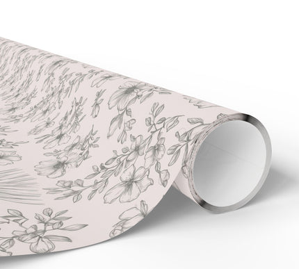 Bloomed Vows – Floral & Dress Wedding Wrapping Paper