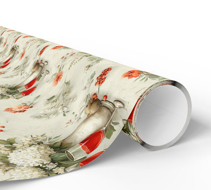 Champagne & Petal Soirée – Elegant Floral Wrapping Paper