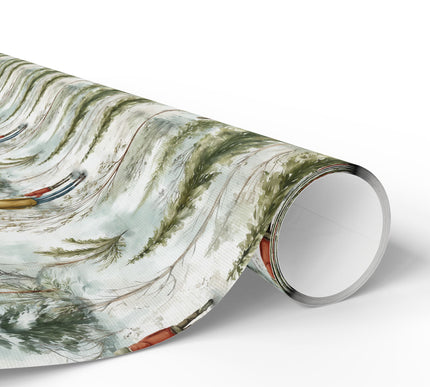Everwhite Journey – Father & Son Walking in Snowy Forest Wrapping Paper