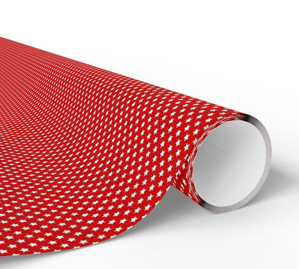 Starry Wonderland - Red and White Tiny Star Pattern Wrapping Paper