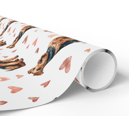 Terrierheart Classic – Airedale Terrier Dog Hearts wrapping paper