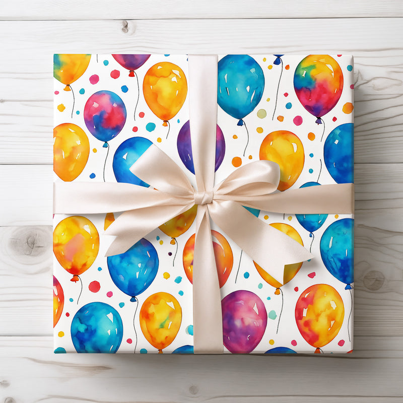 Balloon Bliss - Bright and Colorful Birthday Gift Wrapping Paper