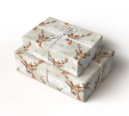 Frosthorn Enchant - Christmas Reindeer Wrapping Paper
