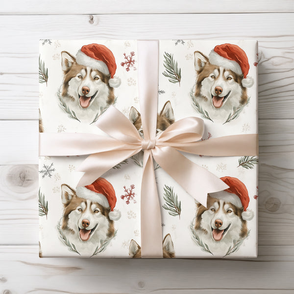 Arctic Joy Husky - Husky Dog Christmas Wrapping Paper
