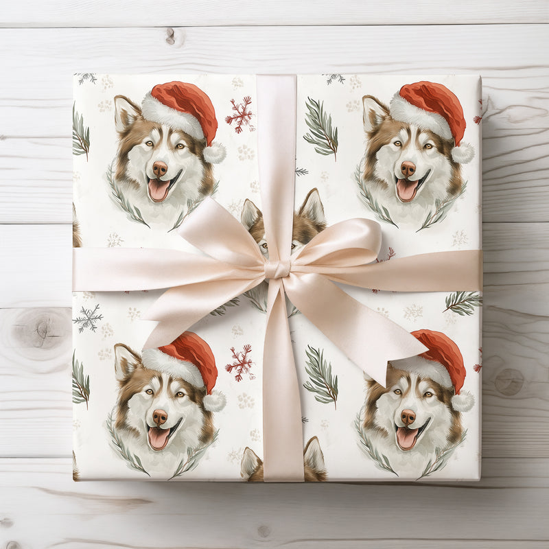 Arctic Joy Husky - Husky Dog Christmas Wrapping Paper