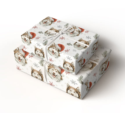 Arctic Joy Husky - Husky Dog Christmas Wrapping Paper