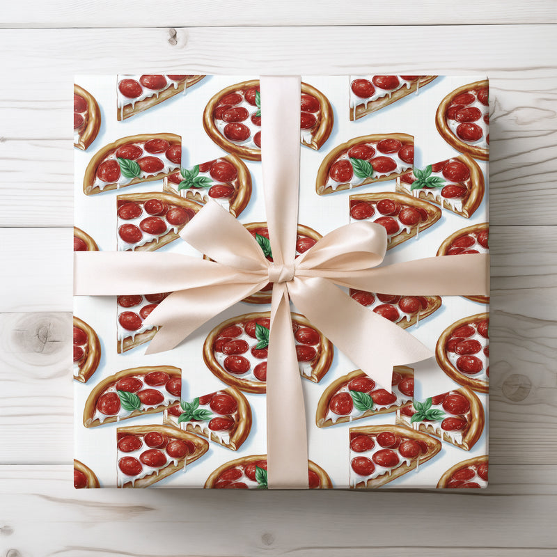 Crimson Feast - Gourmet Fantasy Pizza Wrapping Paper