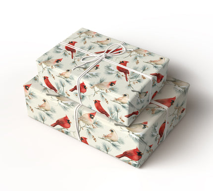 Crimson Serenade - Cardinal Bird Christmas Wrapping Paper