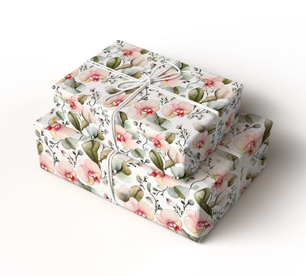 Eden Leaves - Lush Orchid Flower Wrapping Paper
