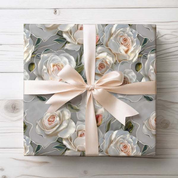 Ethereal Petals - Luxurious Bloom Wrapping Paper