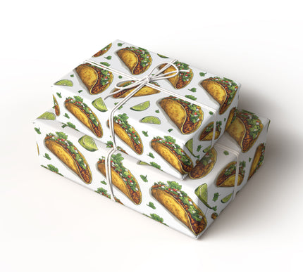 Cilantro Fiesta - Colorful Tacos Pattern Wrapping Paper
