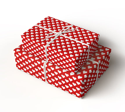 Ruby Serenade - Red Heart Pattern Wrapping Paper