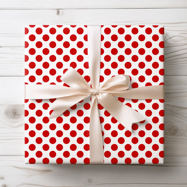 Classic Charm - Red and White Polka Dot Wrapping Paper