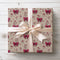 Charming hand-drawn pink bows and flowers, perfect for whimsical and feminine gift wrapping. 