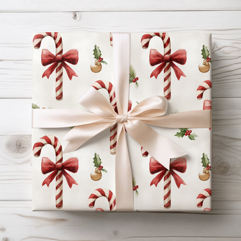 Candy Cane Whimsy - Candy Cane Christmas Wrapping Paper
