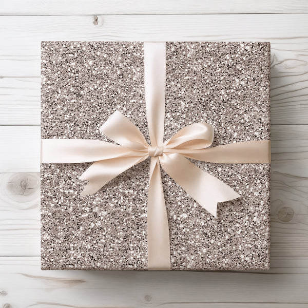 Moonlight Frost - Celestial Silver Sparkle Wrapping Paper