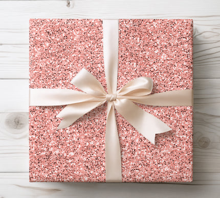 Romantic rose gold glitter pattern inspired by enchanted floral kisses, ideal for elegant celebrations. 