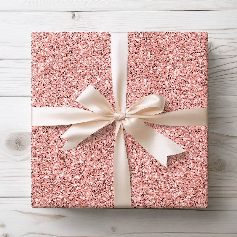 Rosalia’s Kiss - Enchanted Rose Gold Glitter Wrapping Paper