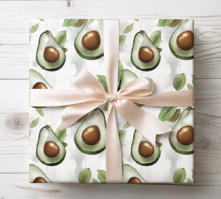 Playful fresh avocado pattern bringing a modern and trendy vibe to your gift wrap collection. 