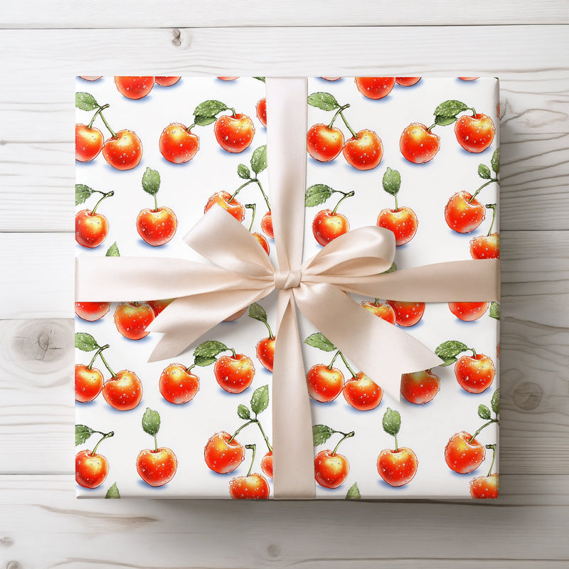 Scarlet Orchard - Orchard of Magic Cherries Wrapping Paper