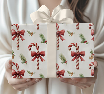 Candy Cane Whimsy - Candy Cane Christmas Wrapping Paper