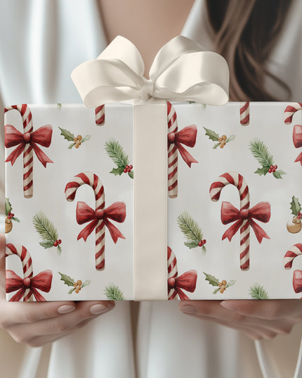 Candy Cane Whimsy - Candy Cane Christmas Wrapping Paper