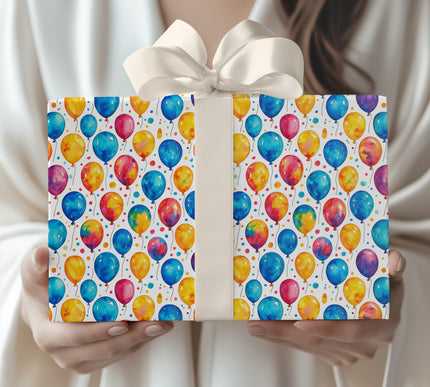 Balloon Bliss - Bright and Colorful Birthday Gift Wrapping Paper