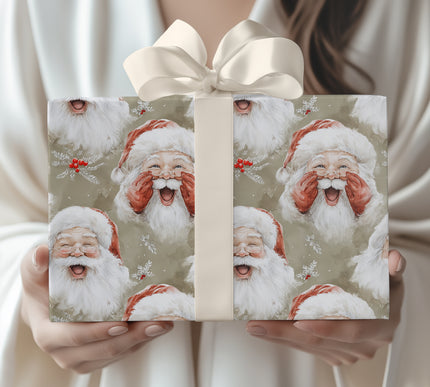 Jingle Joy - Vintage Santa Wrapping Paper