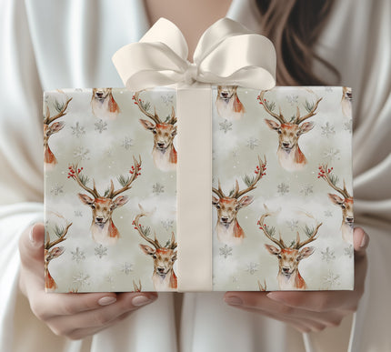 Frosthorn Enchant - Christmas Reindeer Wrapping Paper