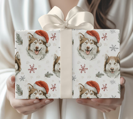 Arctic Joy Husky - Husky Dog Christmas Wrapping Paper